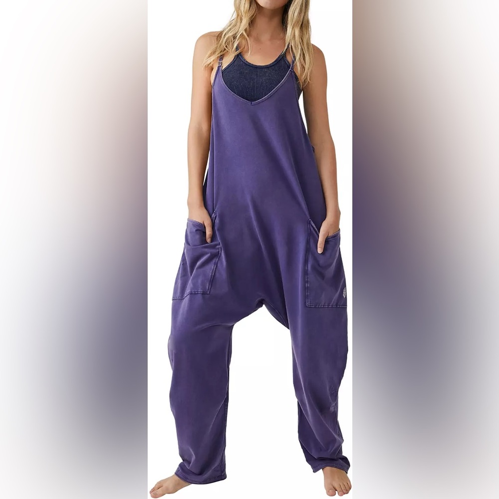 Free People Hot Shot jumpsuit onesie night watch purple size M
